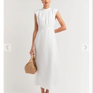 DISSH Dimity White Linen Midi Dress